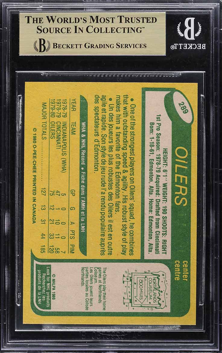 1980-81 O-Pee-Chee Mark Messier #289 back