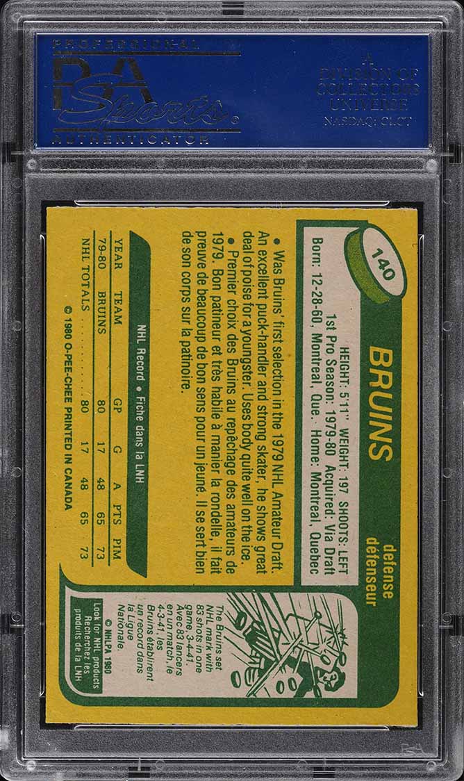 1980-81 O-Pee-Chee Ray Bourque #140 back