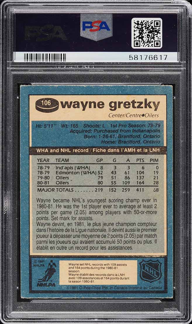 1981-82 O-Pee-Chee Wayne Gretzky #106 back