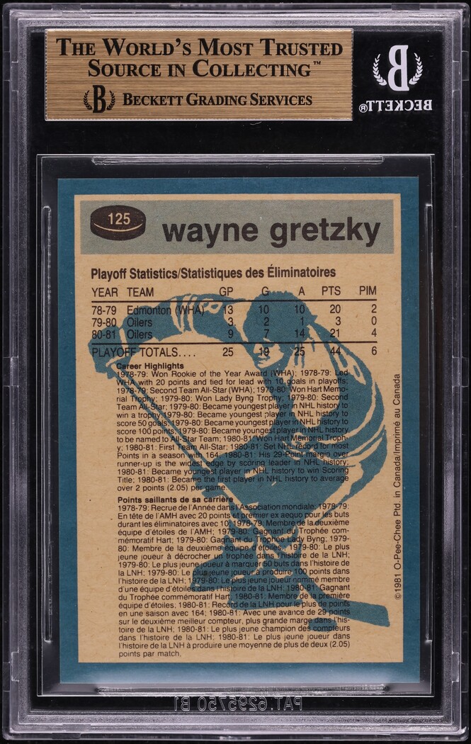 1981-82 O-Pee-Chee Wayne Gretzky #125 Super Action back
