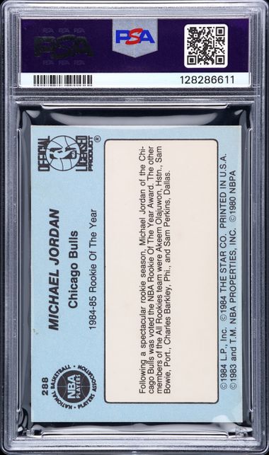 1984-85 Star Michael Jordan #288 back