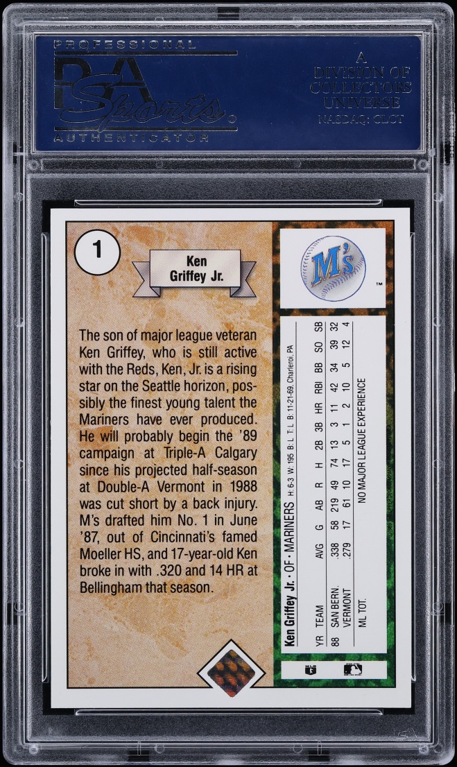 1989 Upper Deck Ken Griffey Jr. #1 back